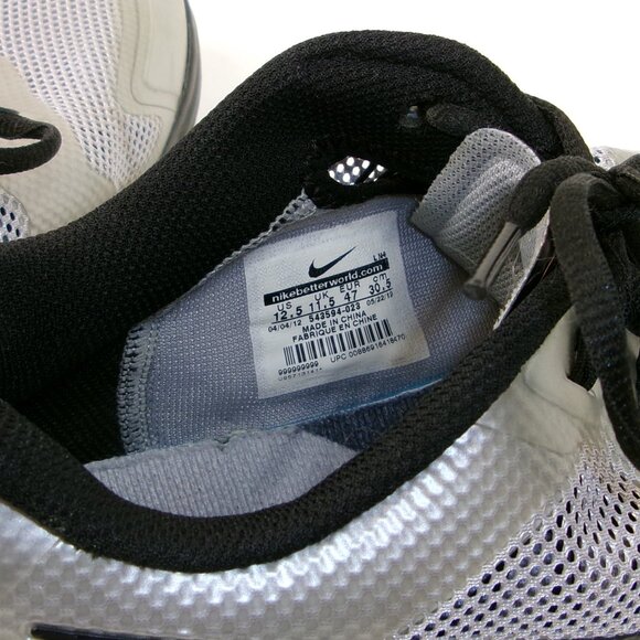 Nike Lunarlon Lunar TR1‎ Silver Black Training Shoes Men's US 12.5 - Picture 5 of 6
